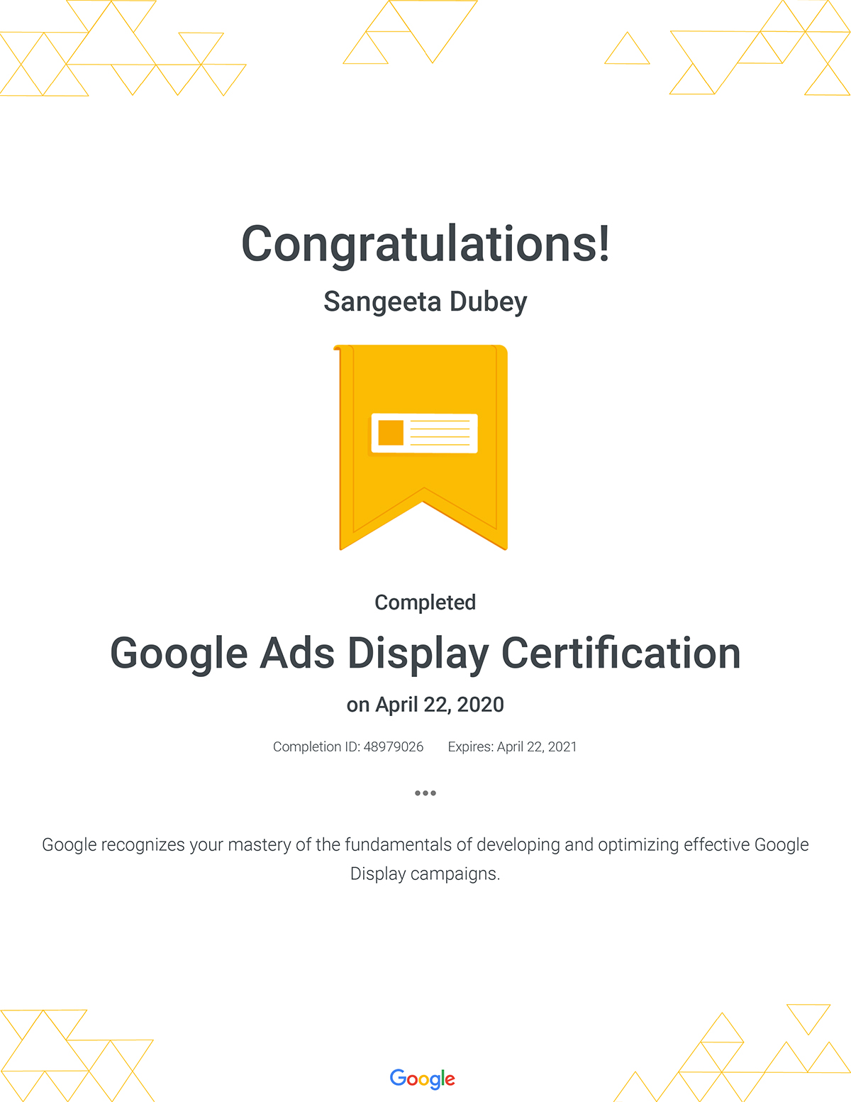 Google Ads Display Certification